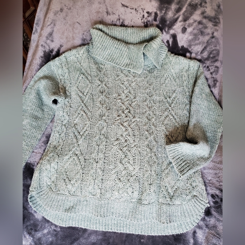 Royal Robbins Ahwahnee Split Cowl Wool Blend Cable Knit Sweater